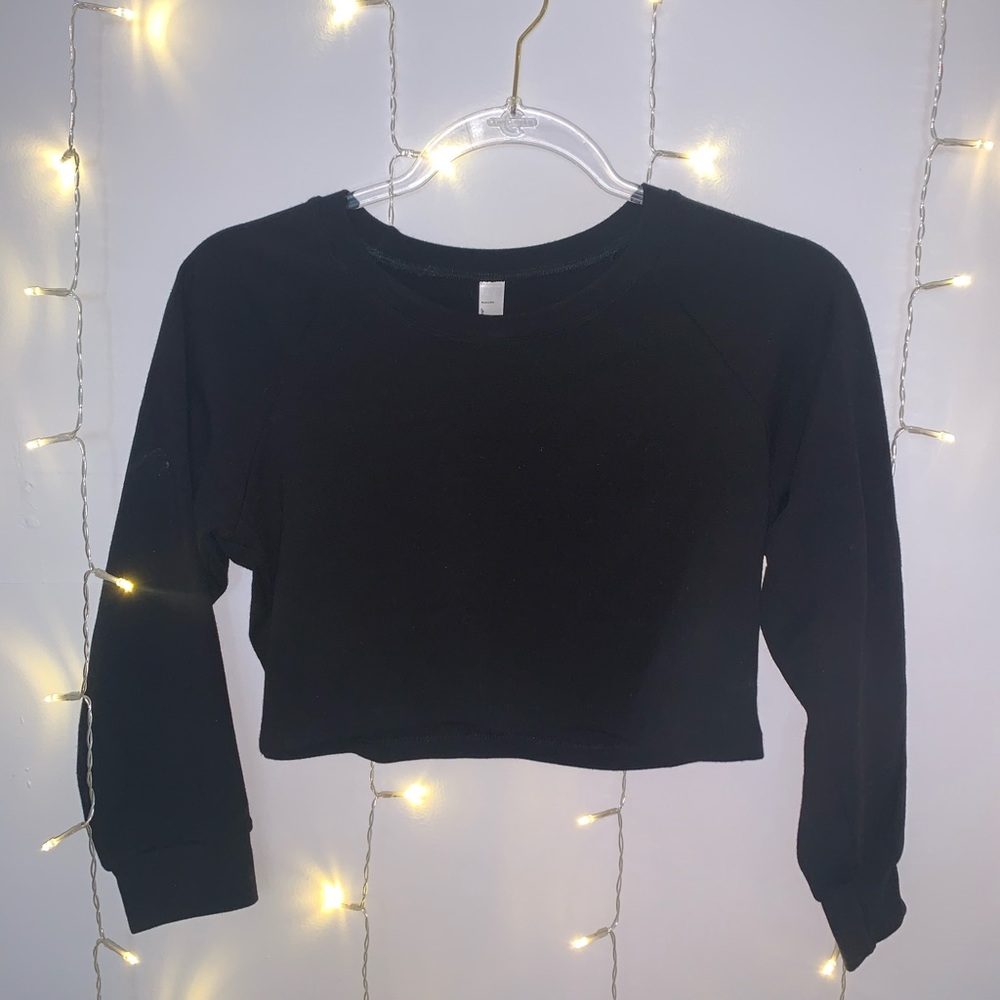 American apparel a long sleeve contour crop top